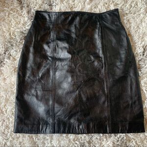 Vintage leather mini skirt
